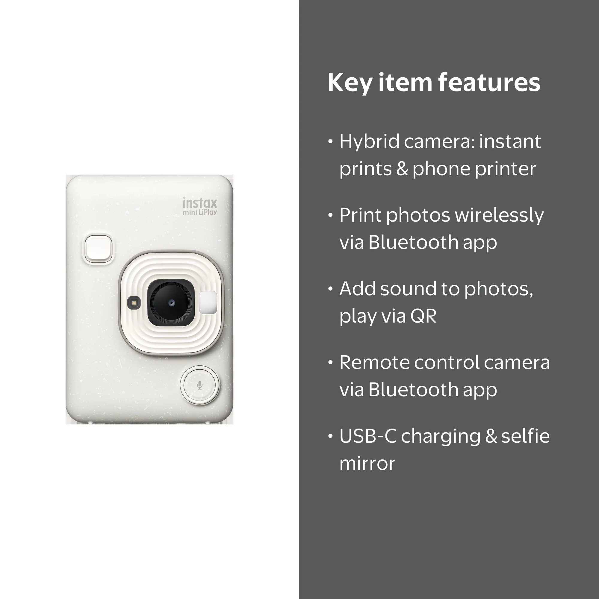Fujifilm instax mini Liplay Instant Camera, White - Walmart.com