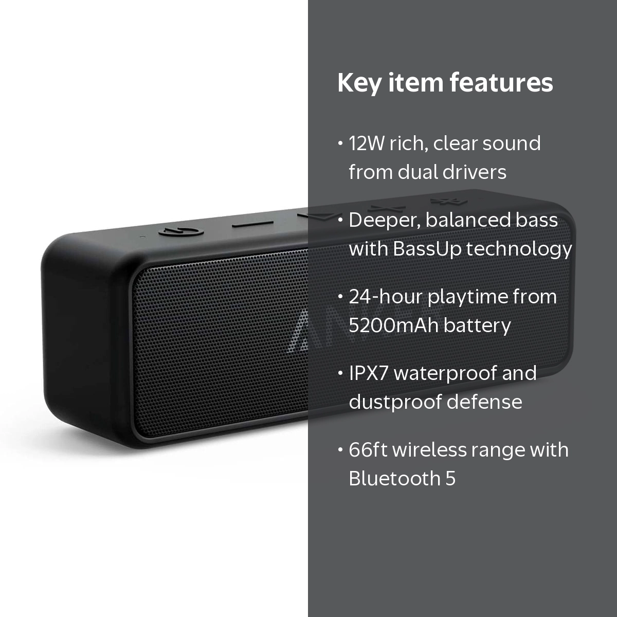 Soundcore, Bluetooth Speaker, Waterproof, 24 Hour Playtime