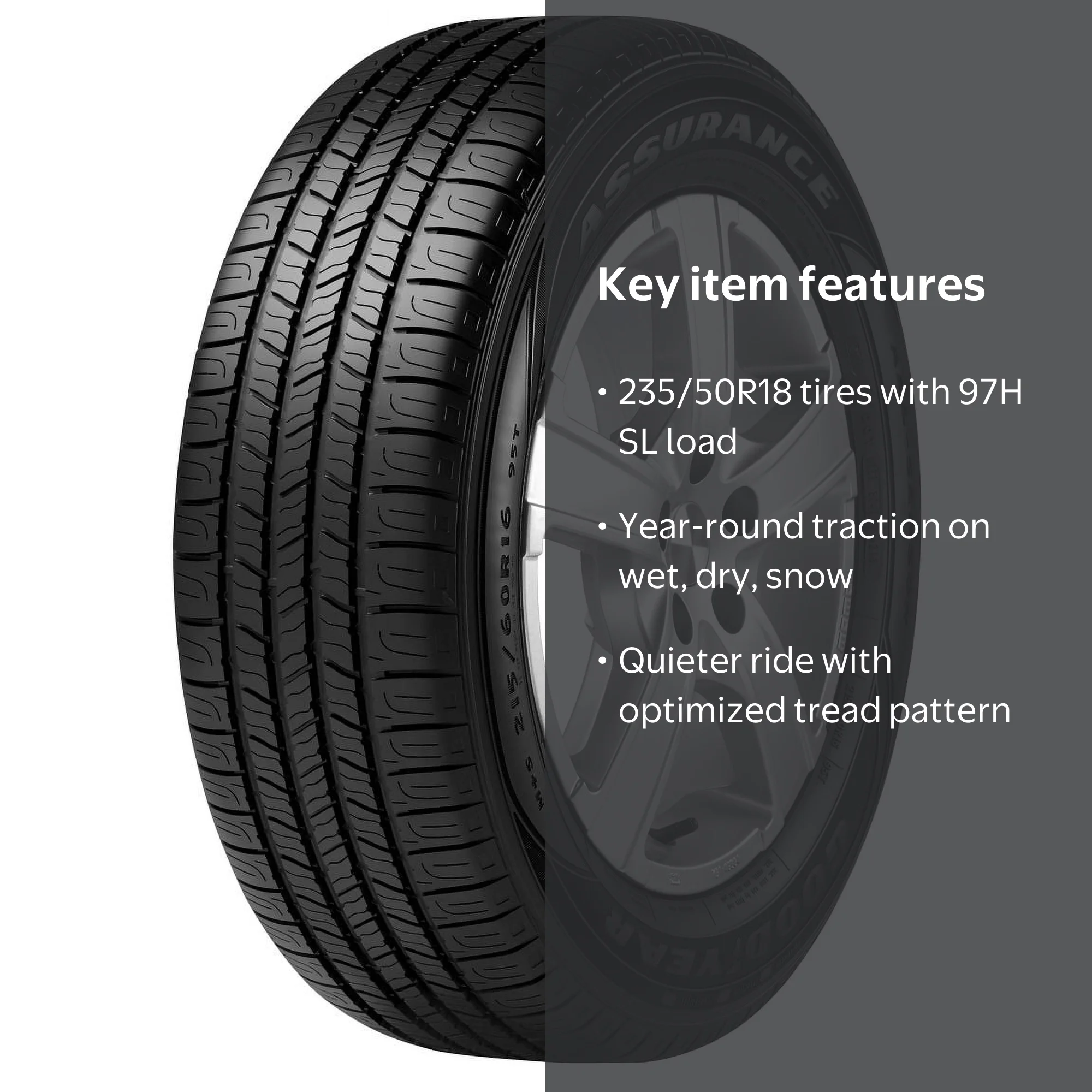 Goodyear Assurance 235/50R18 97H All-Season Passenger Tire for All