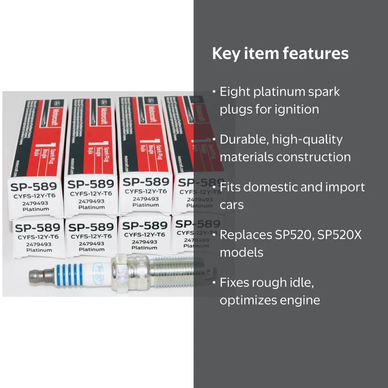 Motorcraft,Spark Plug,CYFS12YT6,8-Pack,High-Performance Platinum