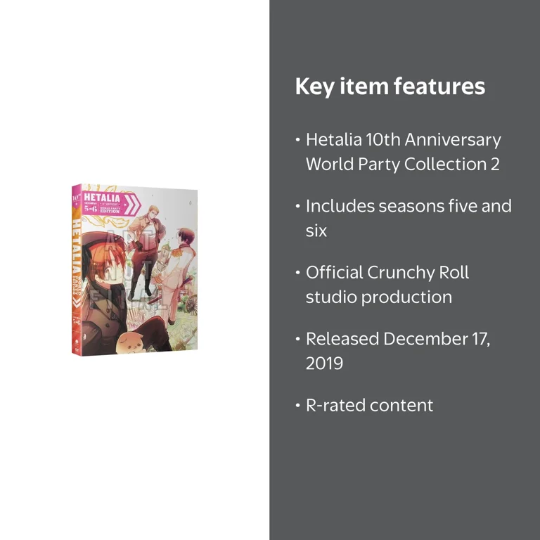 Hetalia: Seasons 5-6 10th Anniversary DVD with Extras and