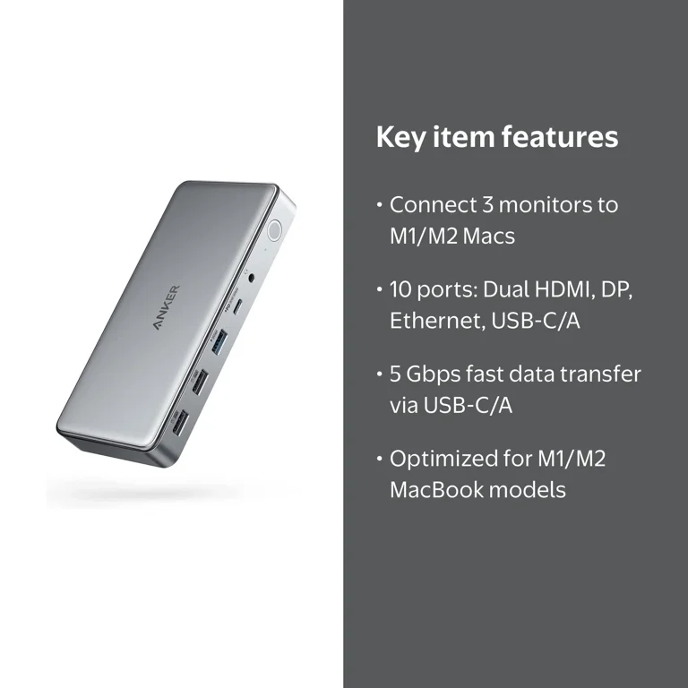 Anker 563 USB-C ドッキングステーション (10-in-1) Anker 563 10-in-1 USB-C Docking Station, Charging Hub, Multiport