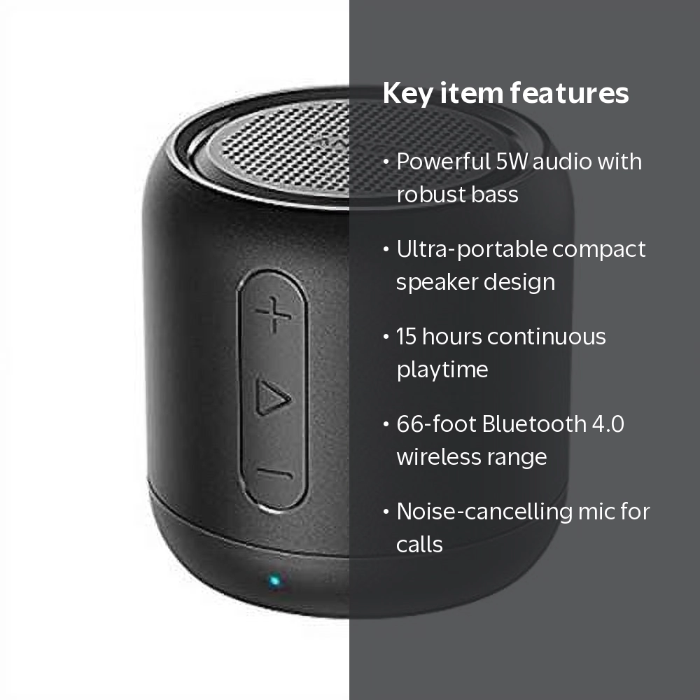 Anker, Bluetooth Portable Speaker, 15-Hour Playtime, Enhanced Bass