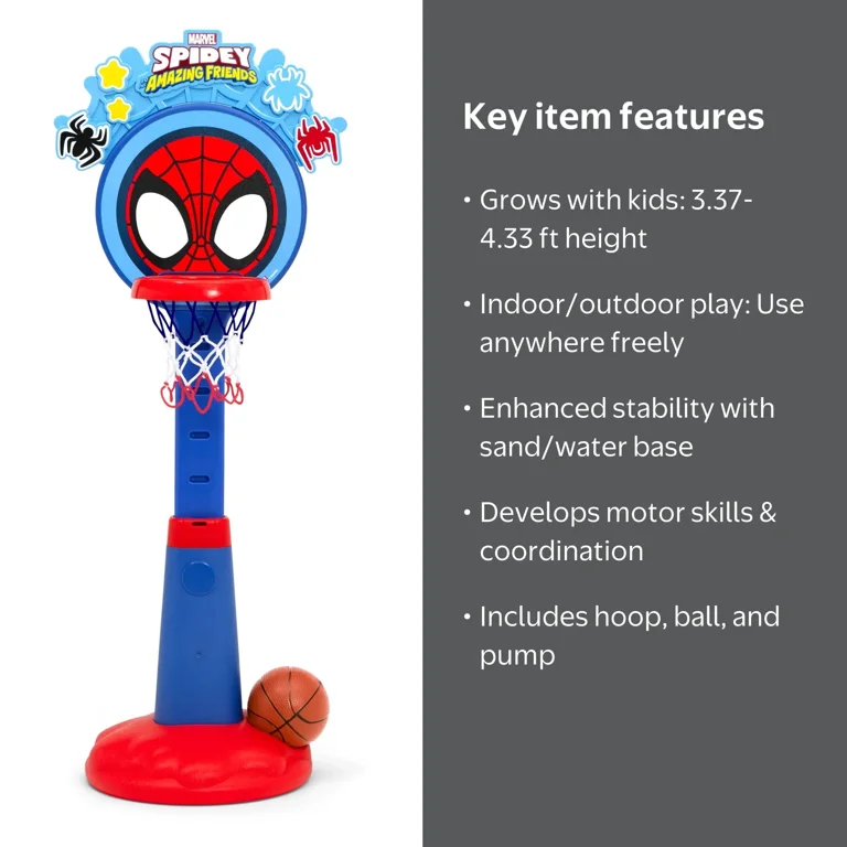 Free Shipping! Marvel Spider-Man Plastic Basketball Set with
