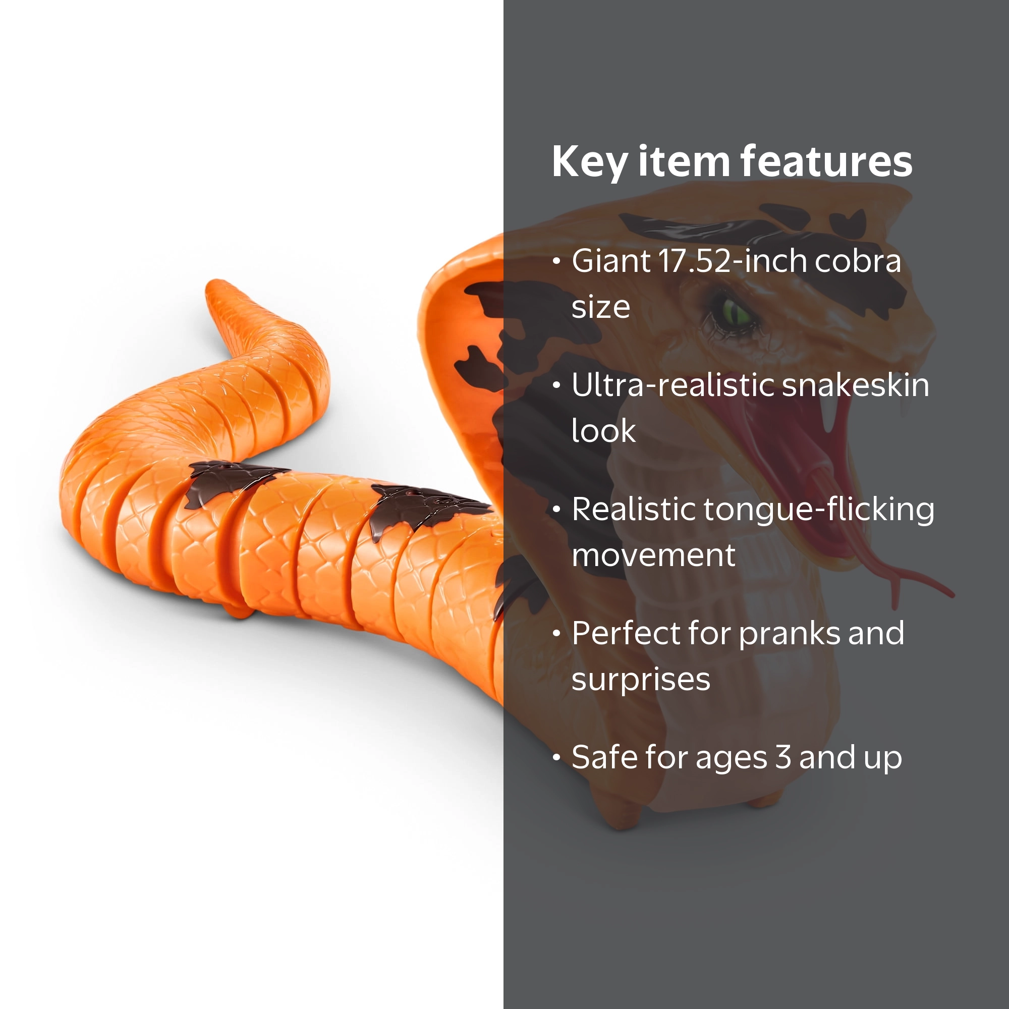 Robo Alive, Electronic Snake Toy, 17.52 inches, Realistic Moving