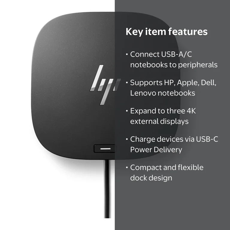 HP Universal Dock G2, USB-C/A, Thunderbolt, Supports 3 Displays
