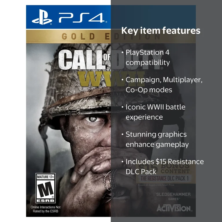 Call of Duty: WWII Gold Edition, Activision, PS4, 047875882478