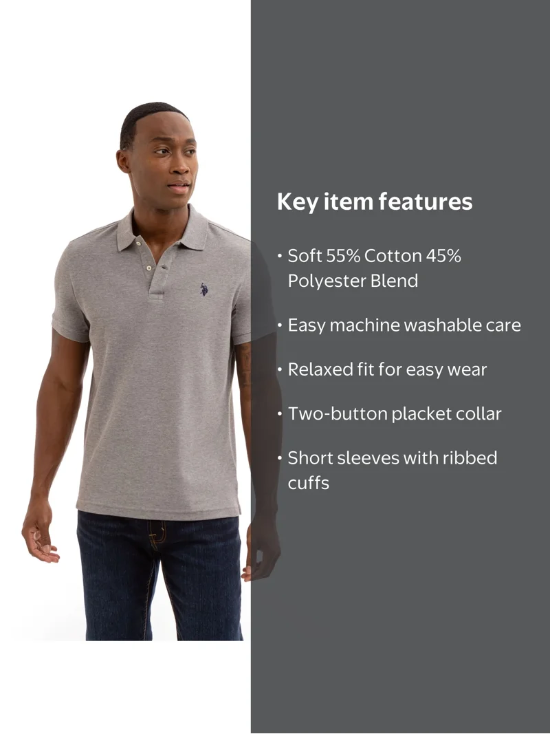 U.S. Polo Assn. Men's Performance Pique Polo Shirt - Walmart.com