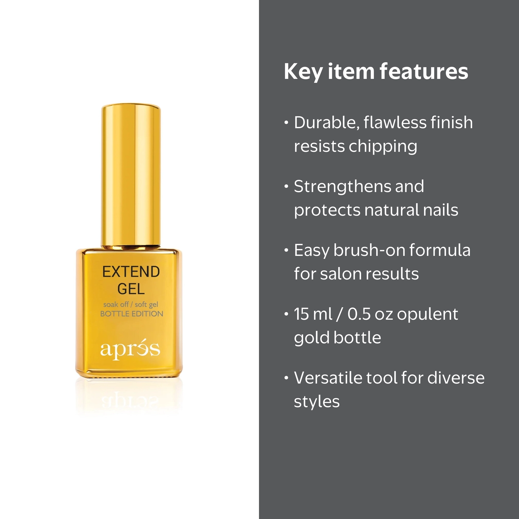 Apres Extend Gel in Gold Bottle 15 ml, Long-Lasting Formula