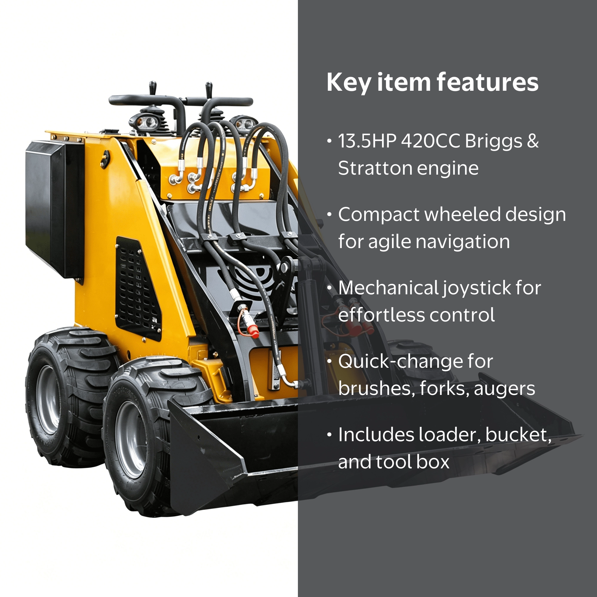 Mini Skid Steer Loader 13.5HP EPA Briggs & Stratton Gas Engine