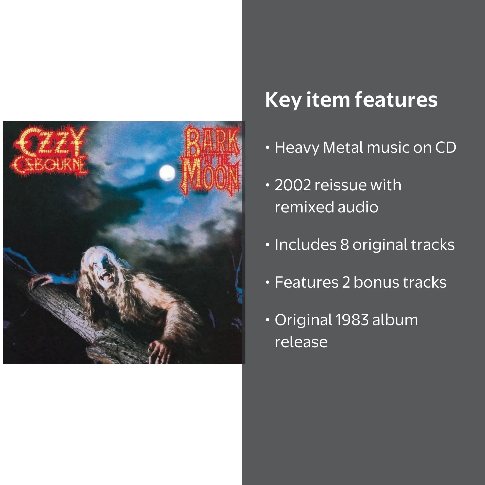 Ozzy Osbourne - Bark at the Moon - Music & Performance - CD