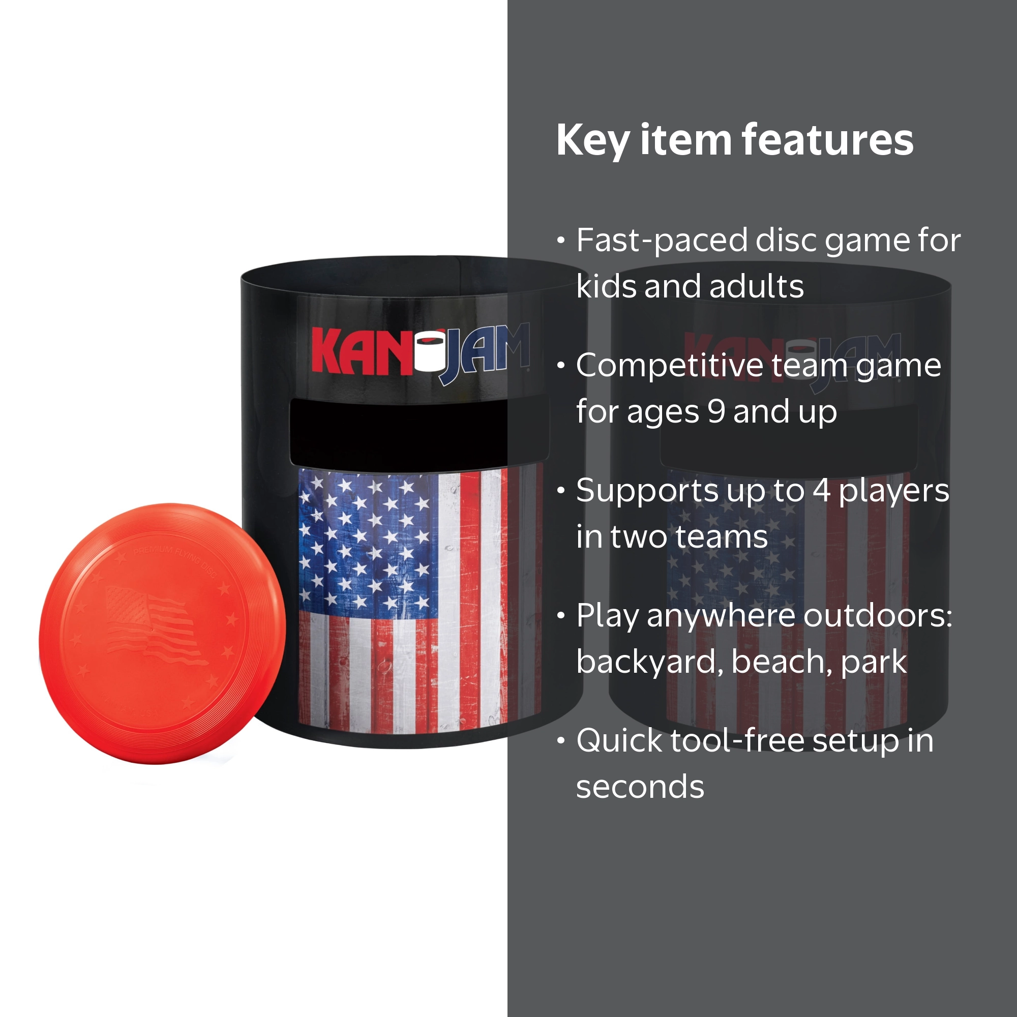 Kan Jam USA Edition Disc Toss Game for The Backyard, Beach, Park