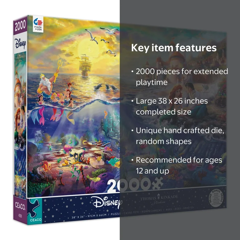 Ceaco 2000-Piece Thomas Kinkade Disney The Little Mermaid