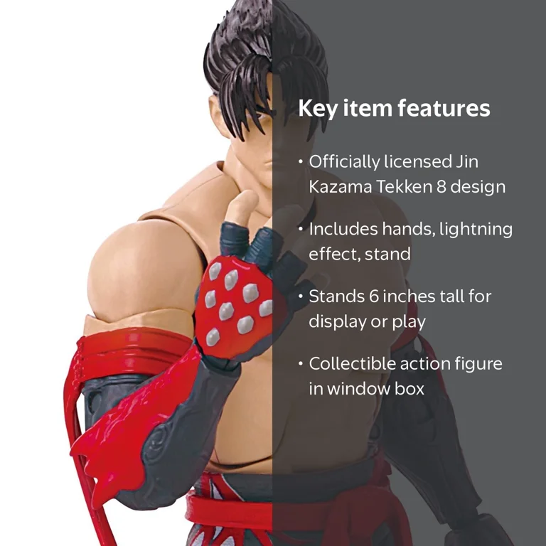 Bandai Namco, Jin Kazama Action Figure, 6 inches, Collectible