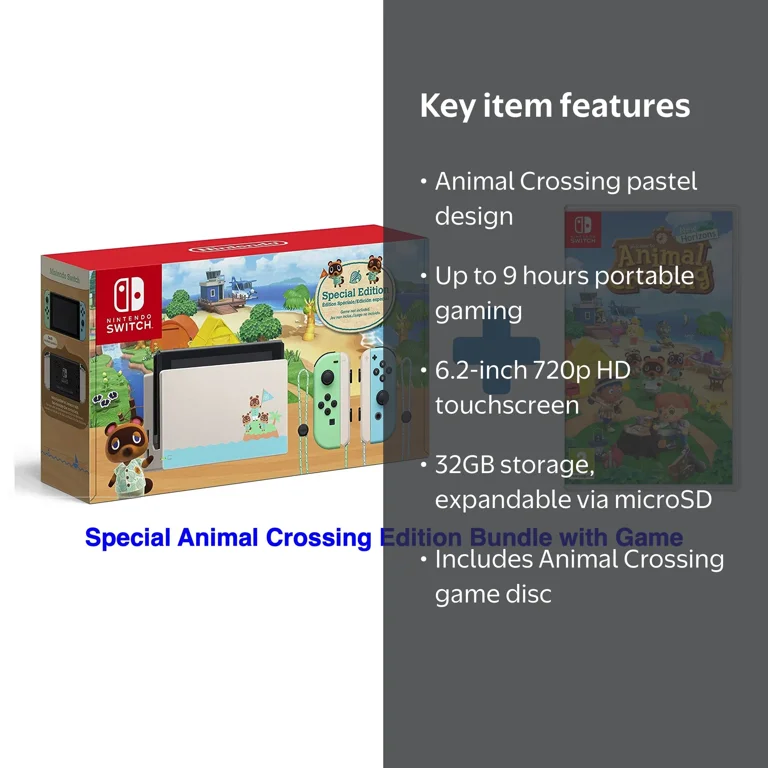 Nintendo Switch Console, Animal Crossing: New Horizons Edition