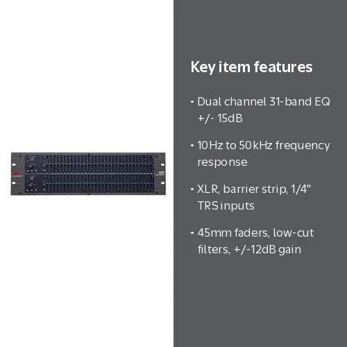 dbx 1231 Dual Channel +/-15dB 31-Band Home Stereo Equalizer