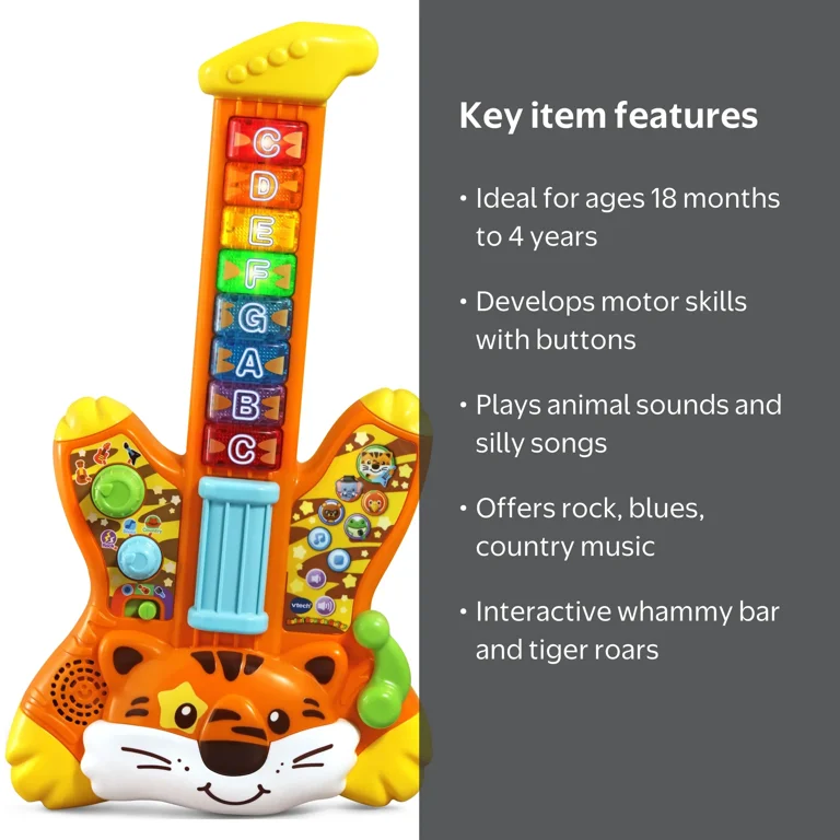 VTech® Zoo Jamz Music Play Baby Guitar, Tiger Rock™ Toy for