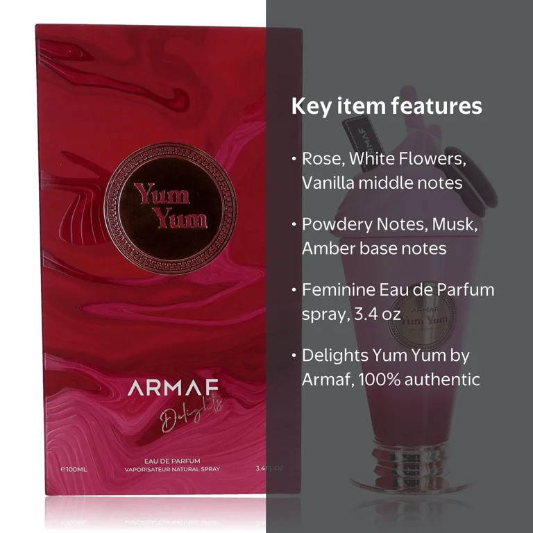 Armaf Yum Yum EDP Perfume, Floral Fruity, 3.4 oz, Bergamot, Cherry