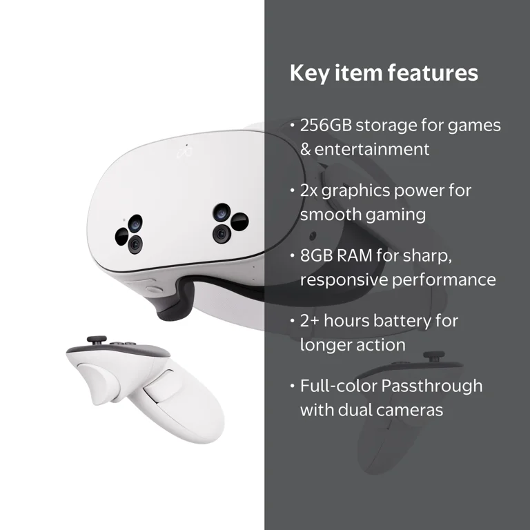 Meta Quest 3S 256GB VR Headset, Wireless, 2X Graphics Power, Meta