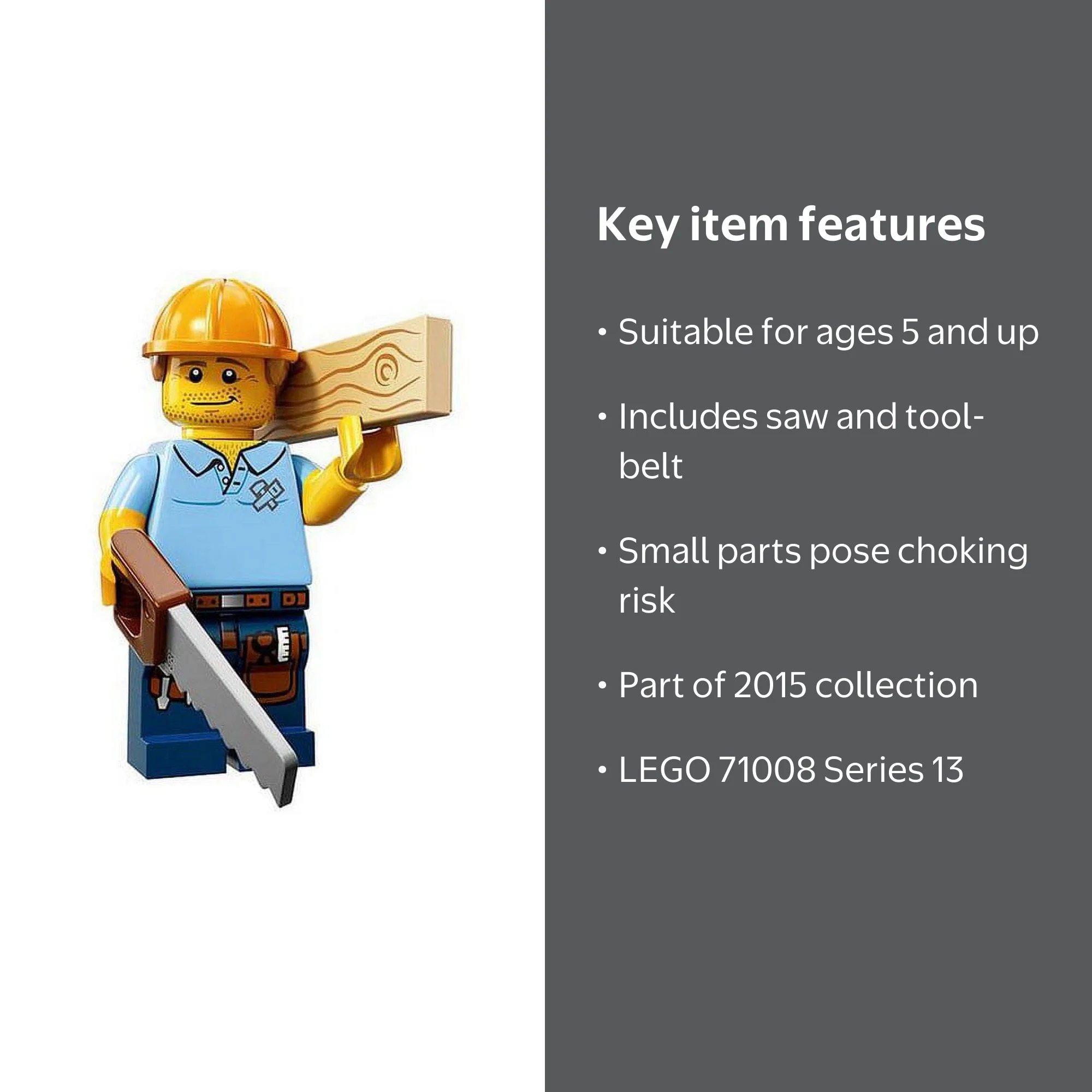 LEGO 71008 Series 13 Collectible Minifigure - Carpenter with Tools