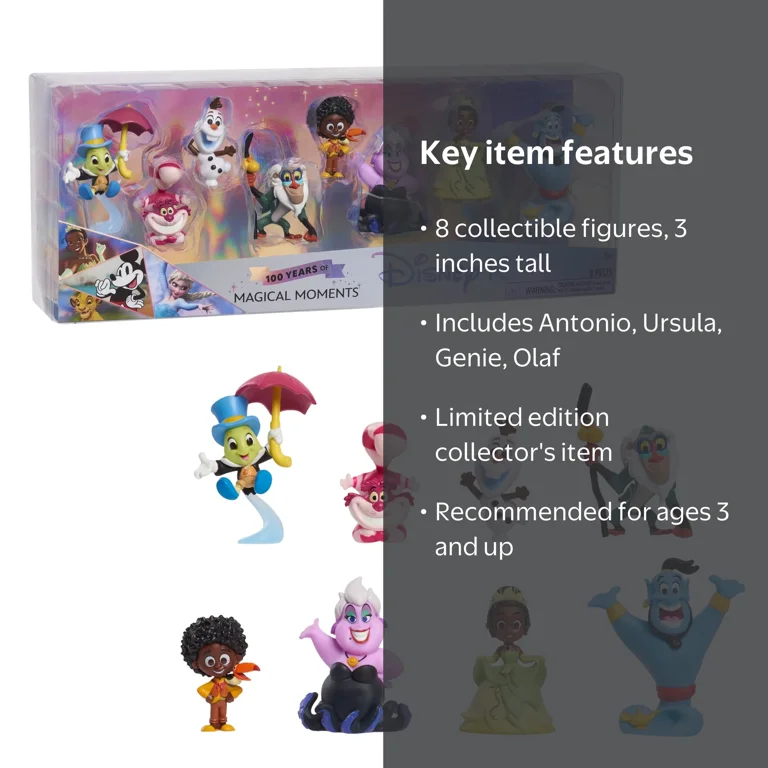 Disney, Character Figurines, 8-piece Set, 3-inch Collectible