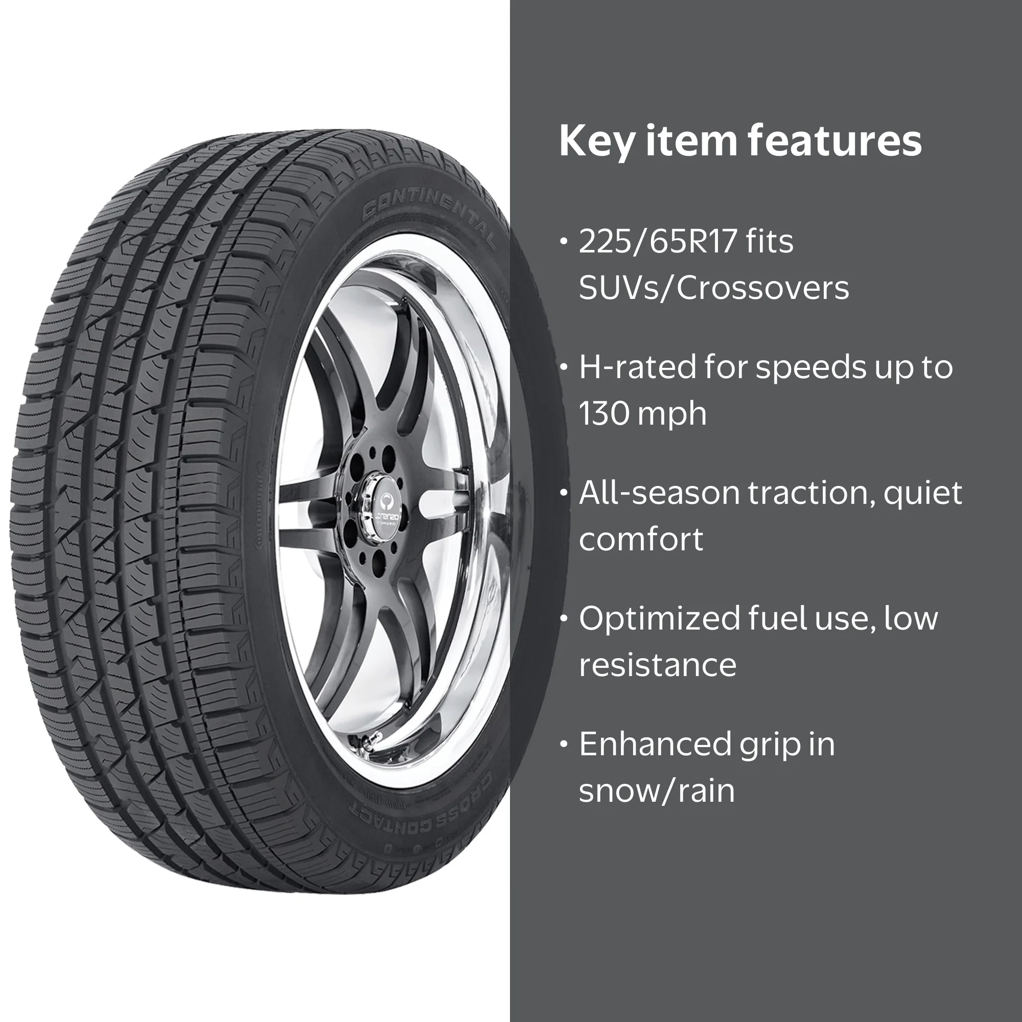 Continental, SUV/Crossover Tire, 225/65R17 102H, All Season