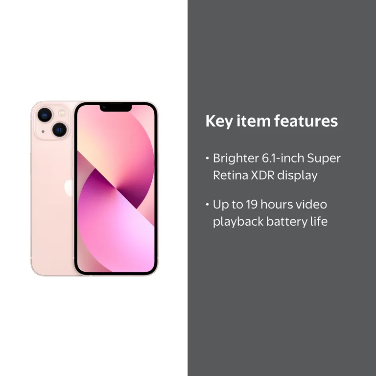 AT&T iPhone 13 128GB Pink - Walmart.com