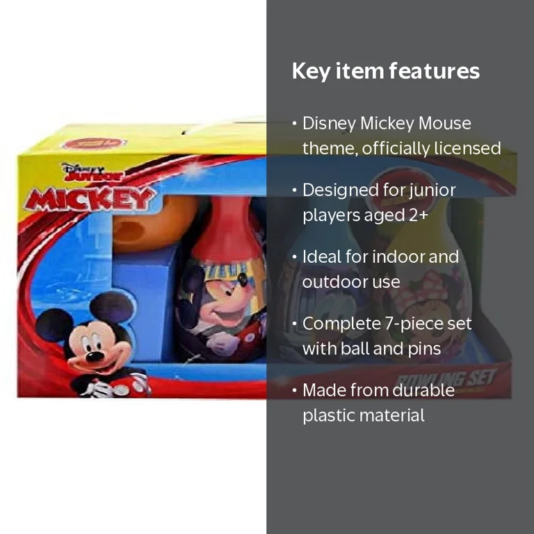 Junior w Display Box- Disney Mickey Mouse Indoor& Outdoor Bowling