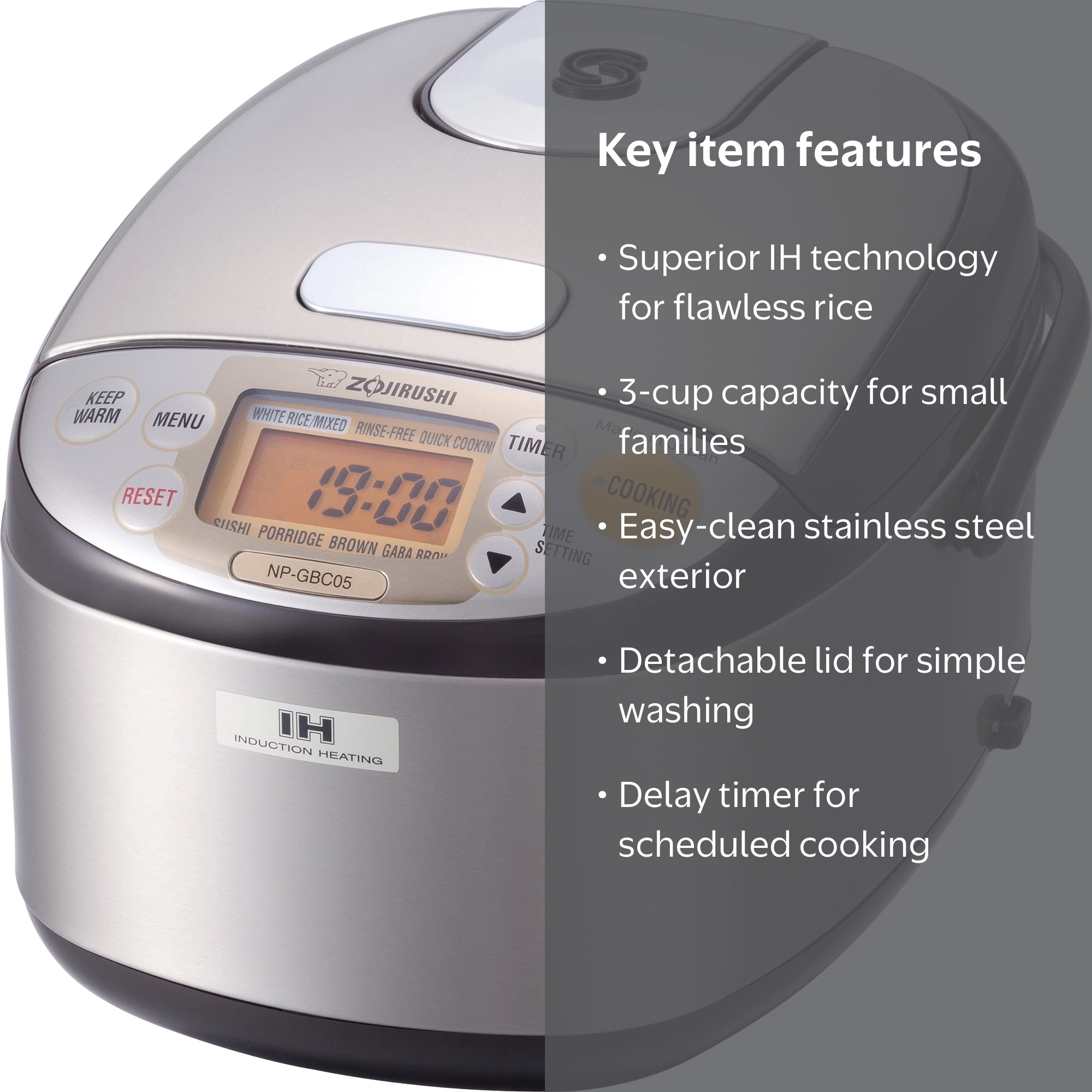 ZOJIRUSHI 炊飯器　Rice cooker NP-RW05 Zojirushi 5.5 Cups Induction Heating System Stainless Rice Cooker