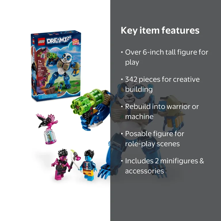Free Shipping! LEGO DREAMZzz Logan the Mighty Panda Rebuildable