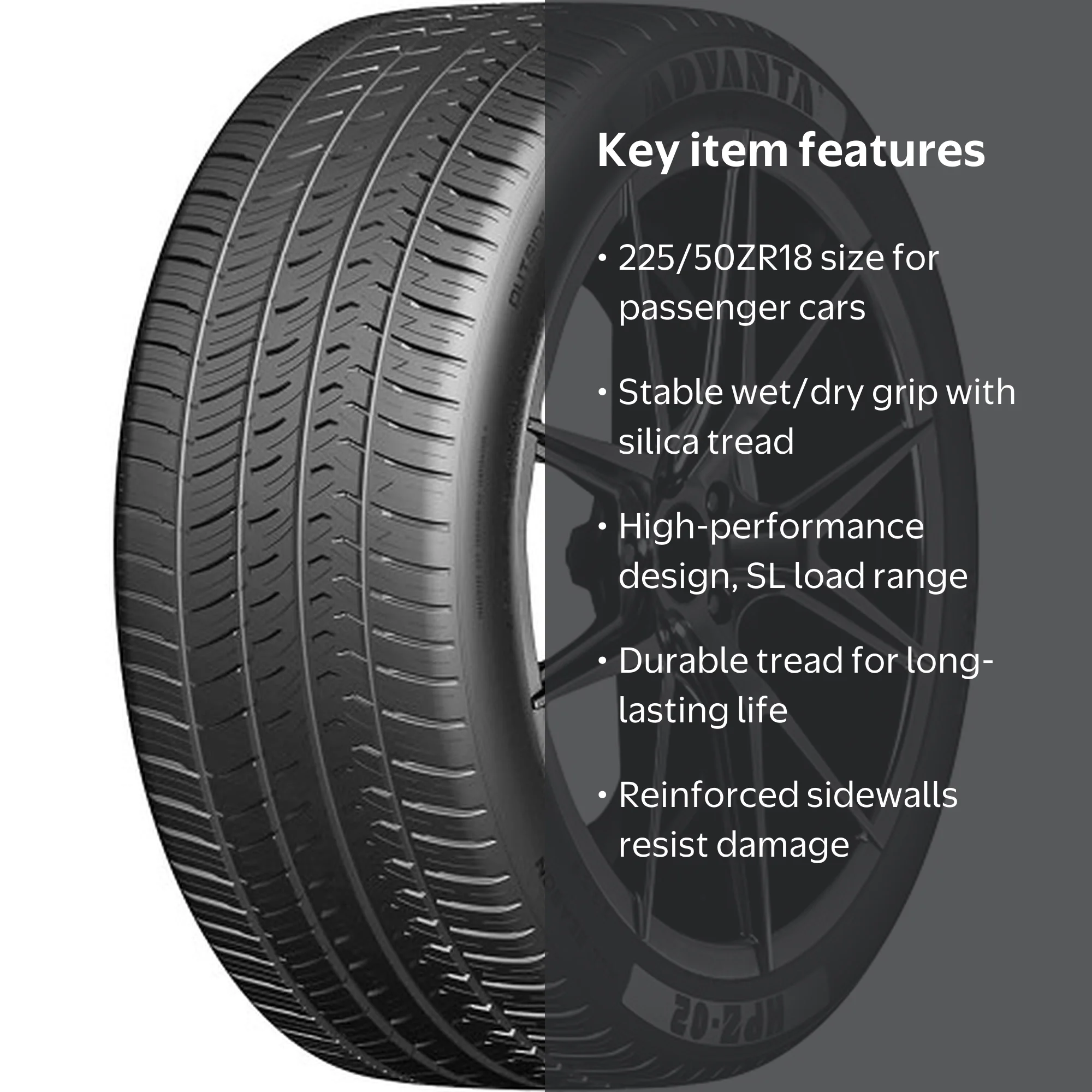 Advanta HPZ-02 Performance 225/50ZR18 95W Passenger Tire - Walmart.com