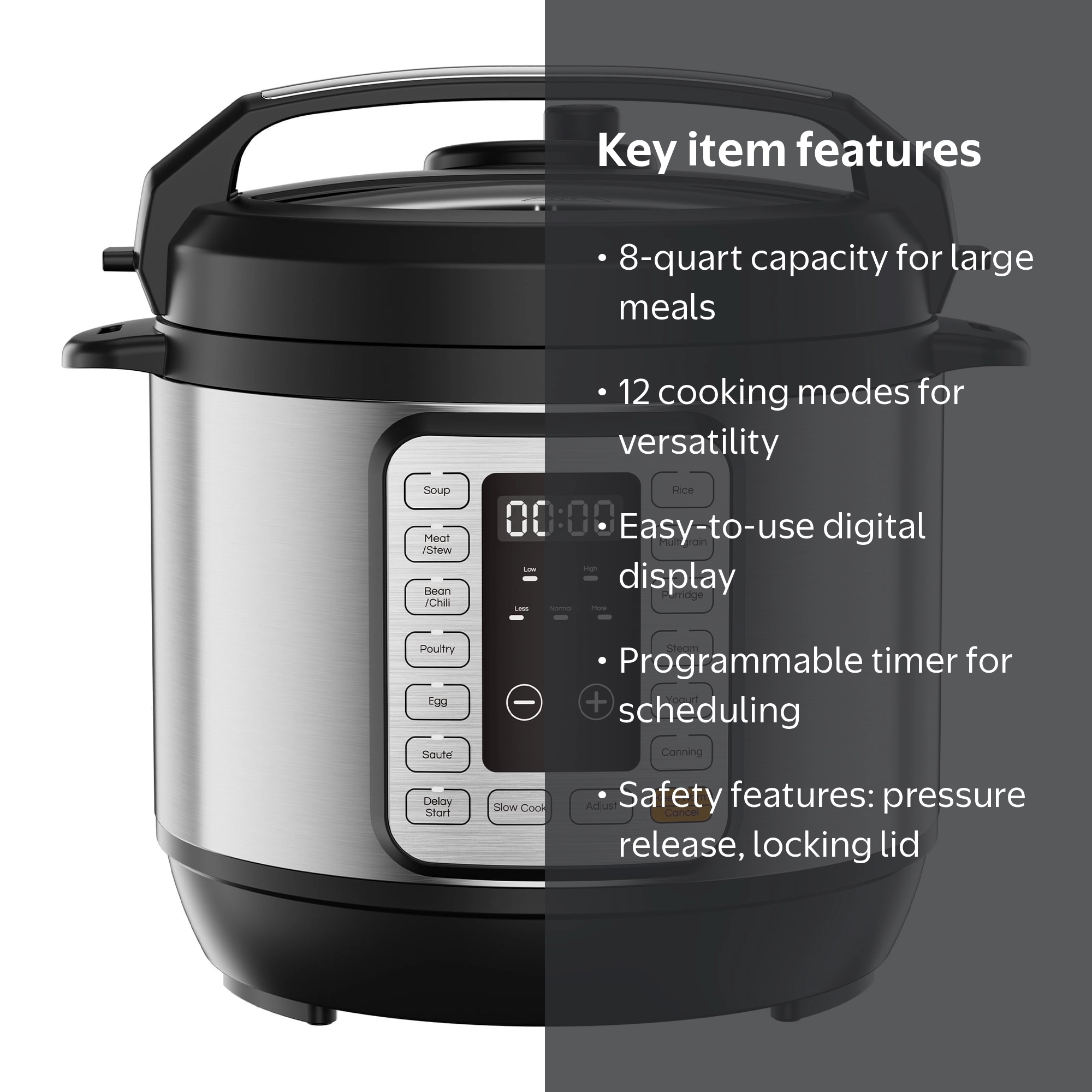 edx, Instant Cooker, 8 Quart 7-in-1, Multi-Function Stainless