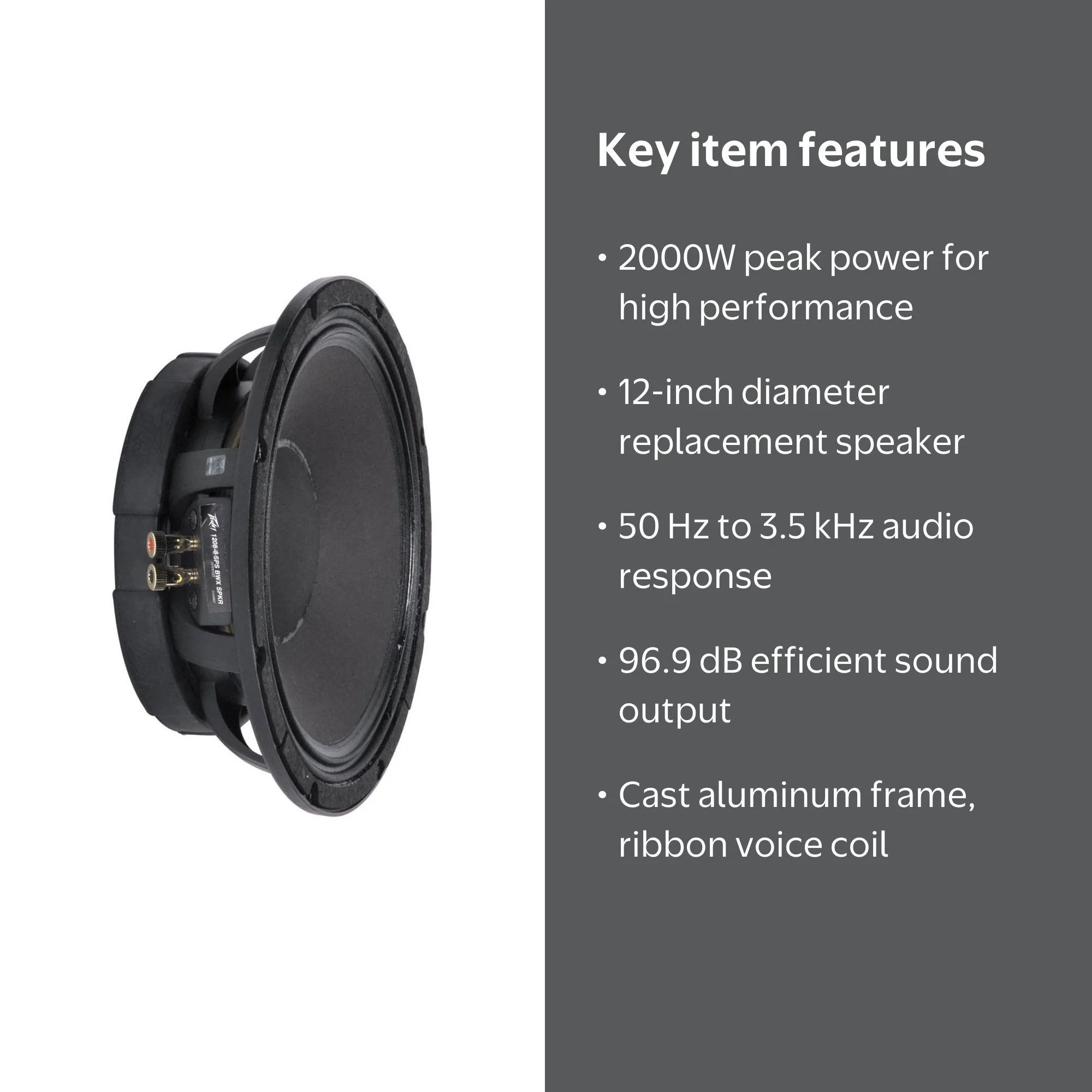 Peavey 12-Inch 2000-Watt 8 Ohm Black Widow Replacement Speaker for
