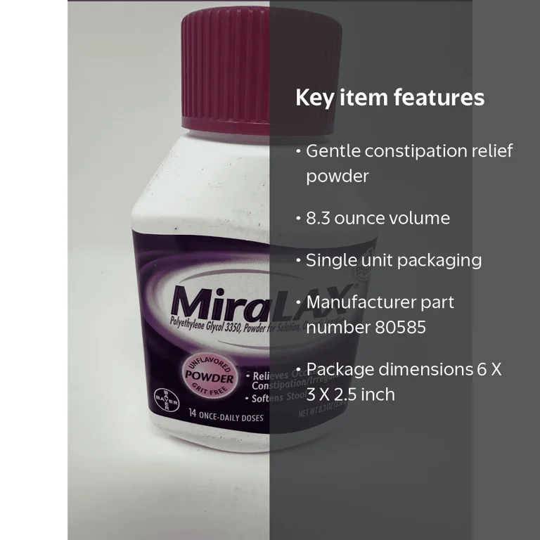 Miralax laxative powder, 8.3 oz part no. 80585 (1/ea) - Walmart.com