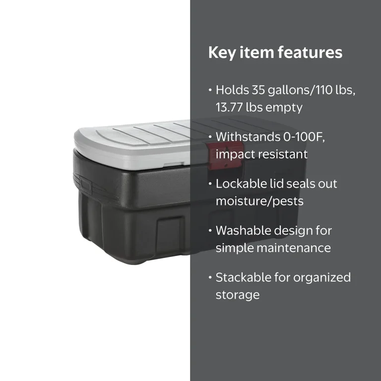 ACTION PACKED! 6CDセット Rubbermaid, Storage Container, 35 Gallon, Lockable Action Packer