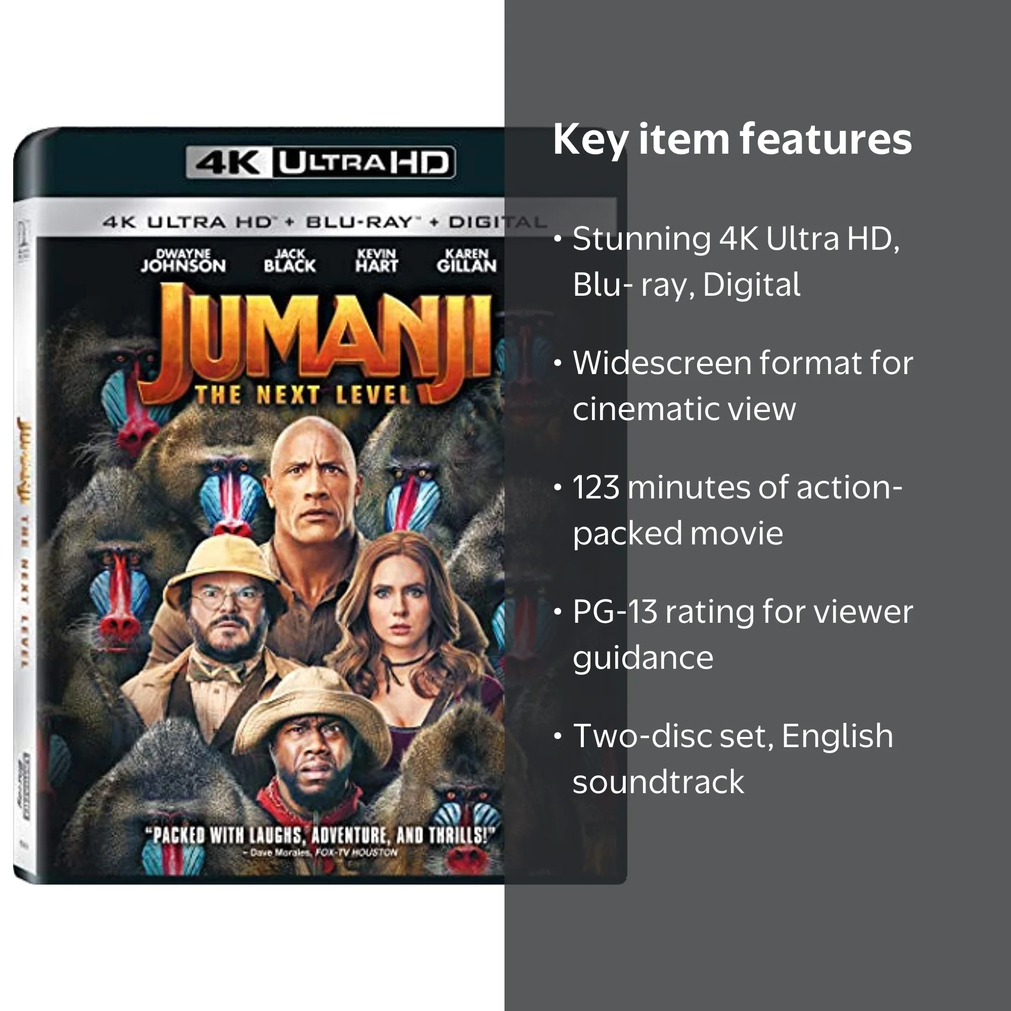 Jumanji: The Next Level 4K Ultra HD + Blu-ray + Digital - Walmart.com