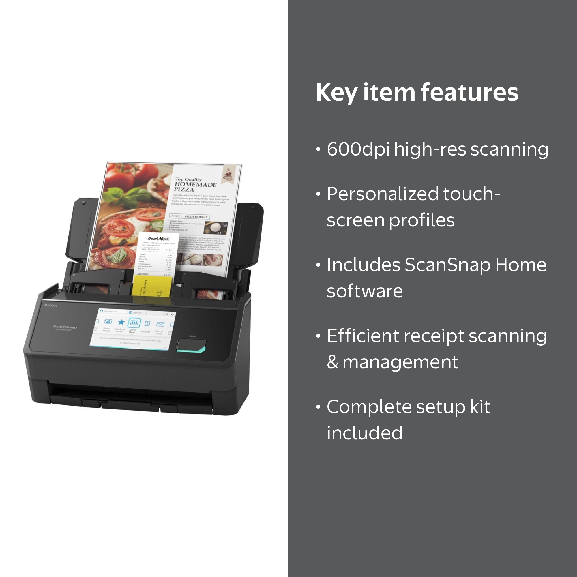 Ricoh ScanSnap iX2500 600dpi Large Format ADF/Manual Feed Scanner