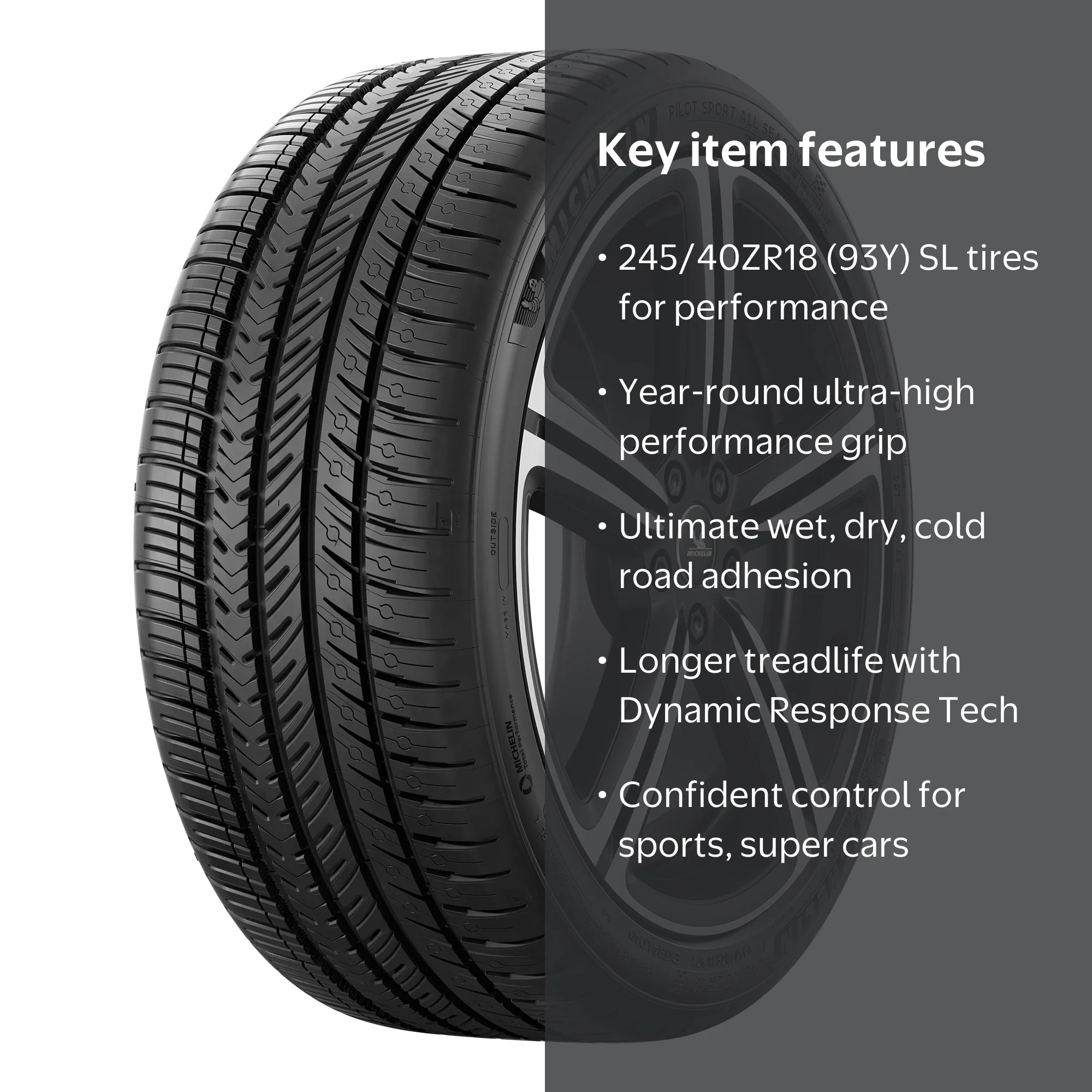 Michelin Pilot Sport All Season 4 Passenger Tire 245/40ZR18 (93Y