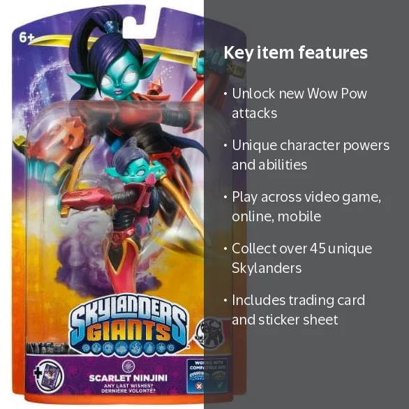 Activision, Skylanders Giants Scarlet Ninjini, Action Figure, 6