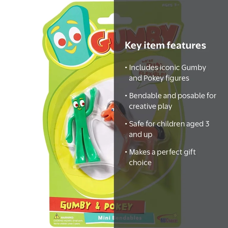 NJ Croce Gumby & Pokey Mini Bendable Pair - Walmart.com