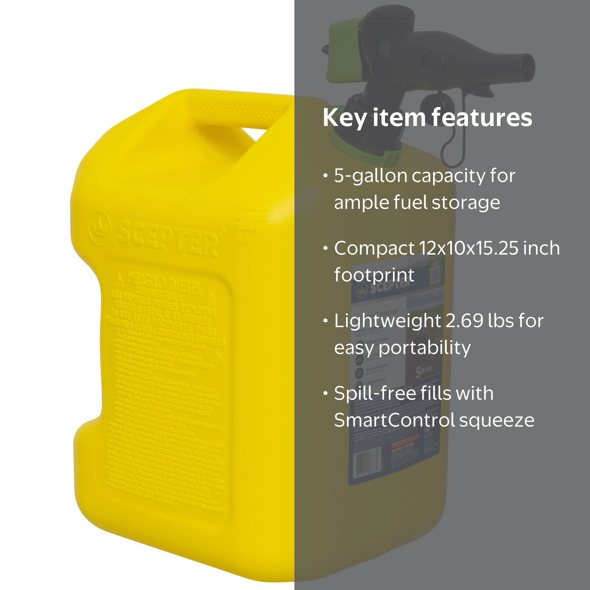 DESCETE　5L 5 Gallon Ameri-Can Rear Handle Diesel Can
