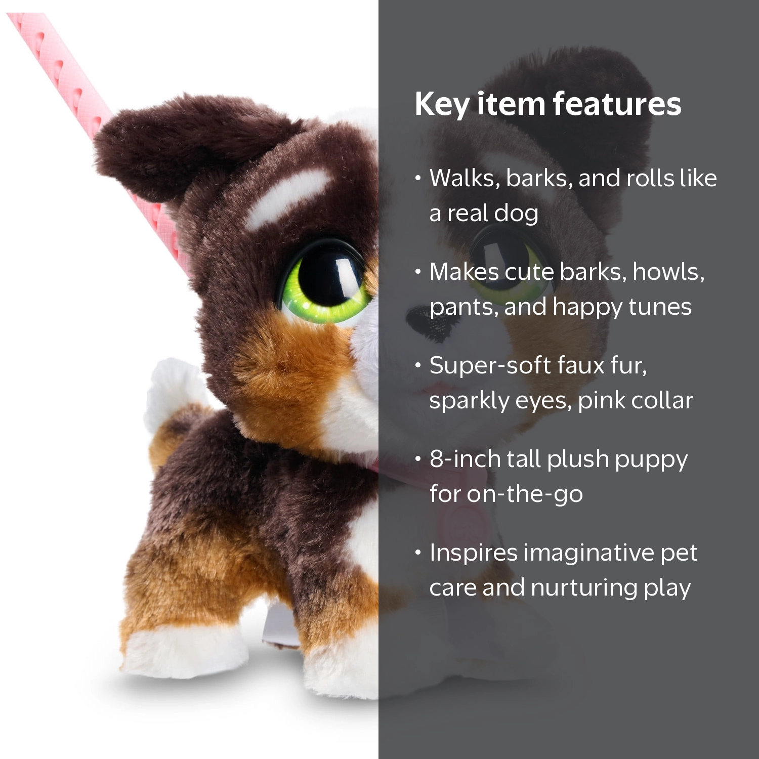 furReal Walk-A-Lots Bernedoodle Interactive Toy, 8-inch Walking