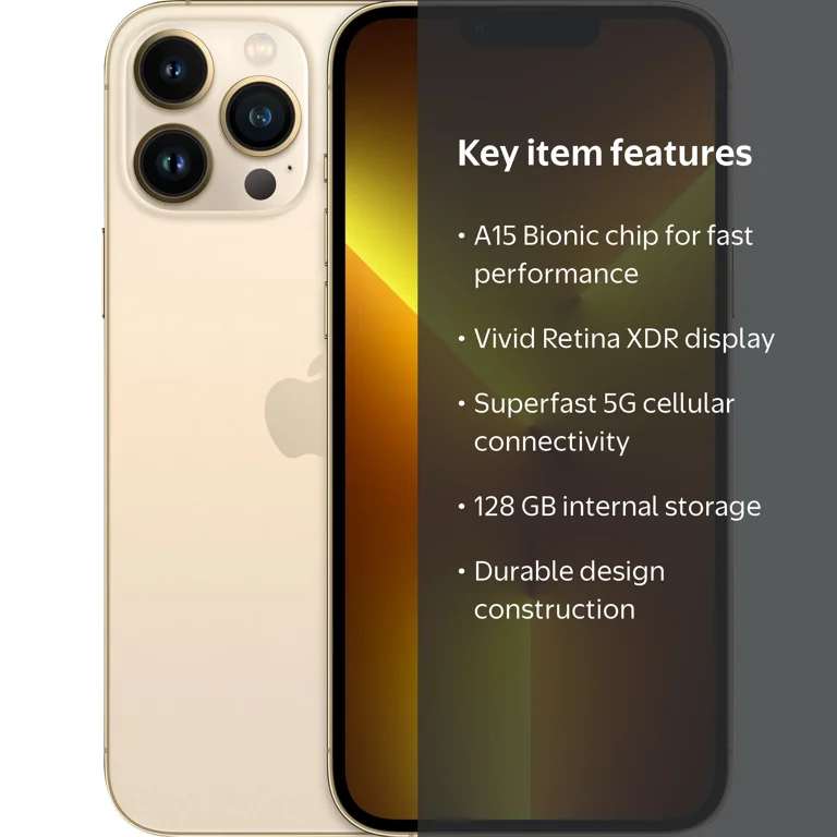 Apple iPhone 13ProMax ゴールド 本体 Restored Apple iPhone 13 Pro Max - Straight Talk / Tracfone - 128