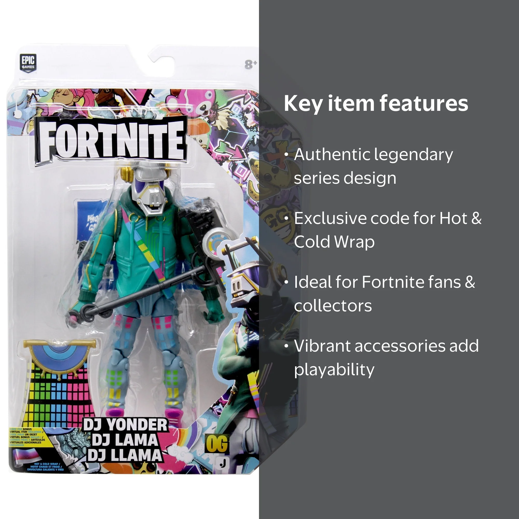 Jazwares Fortnite Legendary Series DJ Yonder Action Figure + code
