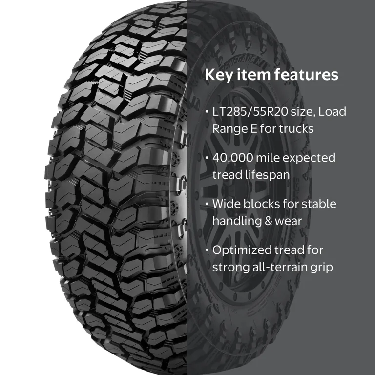 Radar, Light Truck Tire, LT285/55R20 122/119Q E Rugged Terrain