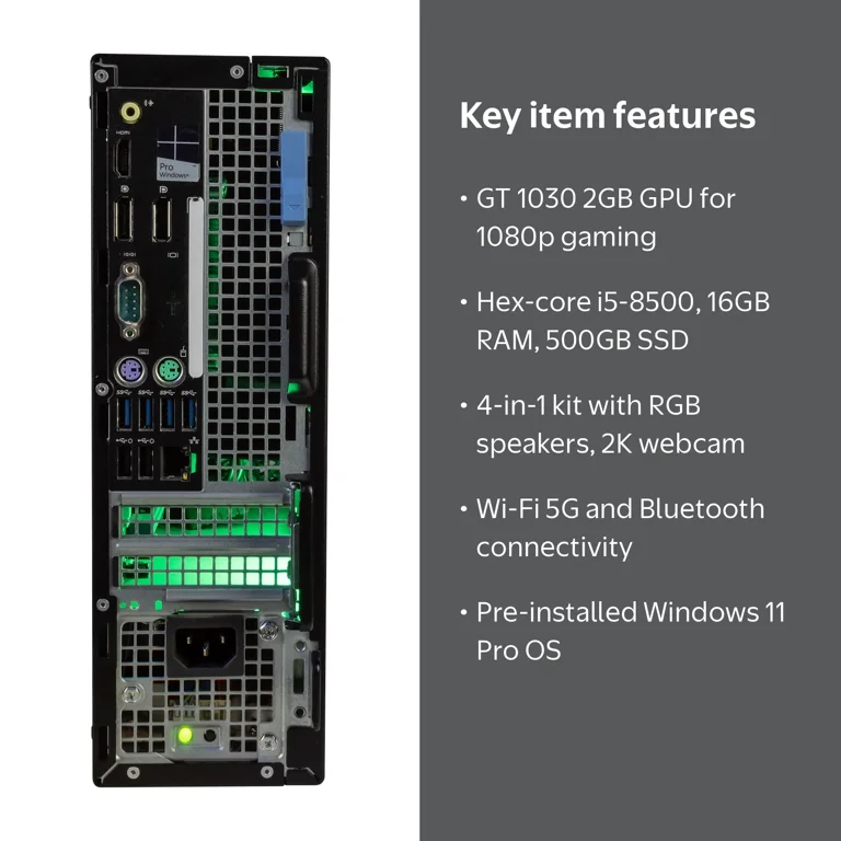 Dell デスクトップ PC i7 DDR-4 16G SSD 500G Dell Gaming Desktop, Intel i7 Quad Core Gen 6, 16GB RAM, 500GB SSD