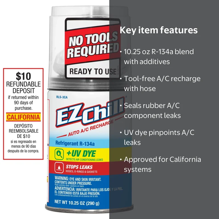 EZ Chill IDQ 134a with System Safe Leak Sealer + UV Dye (10.25