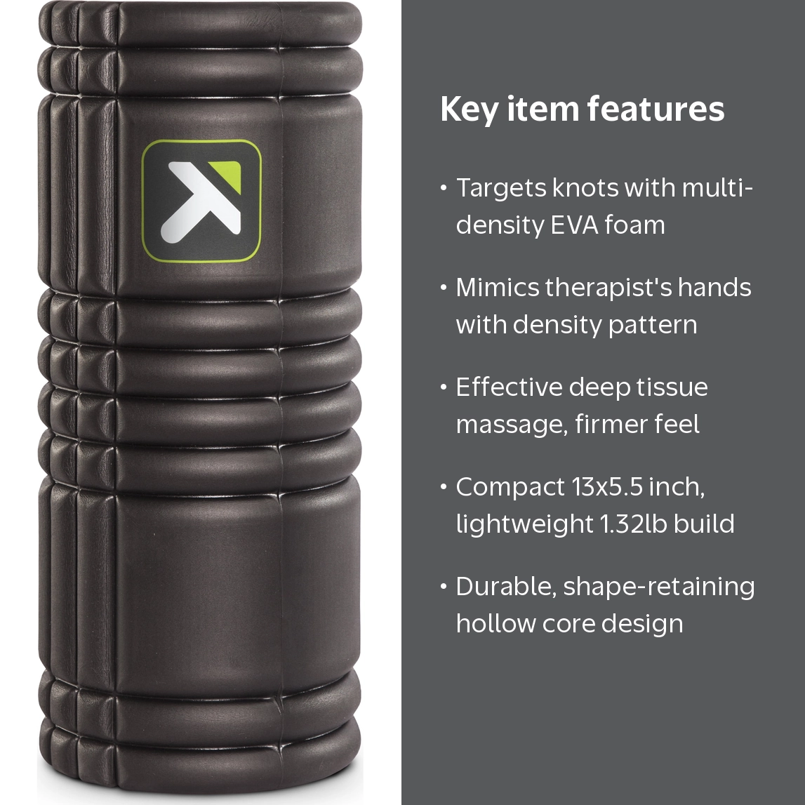 TriggerPoint, Foam Roller, 13 inches, Black, Deep Tissue Massage