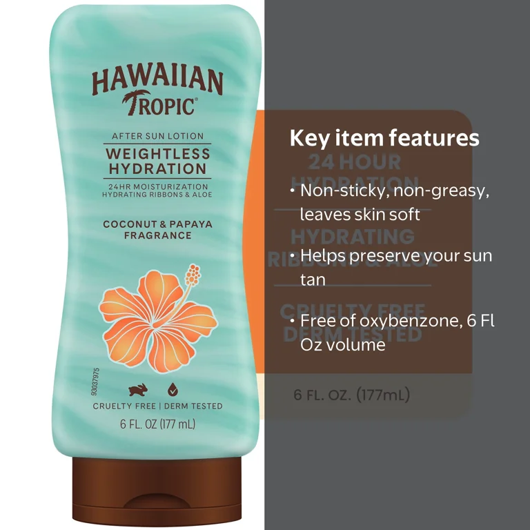 ハワイアントロピック　シルクハイドロゲン　アフターサン　ローション4本 Hawaiian Tropic, After Sun Lotion, 6 fl oz, Weightless Hydration