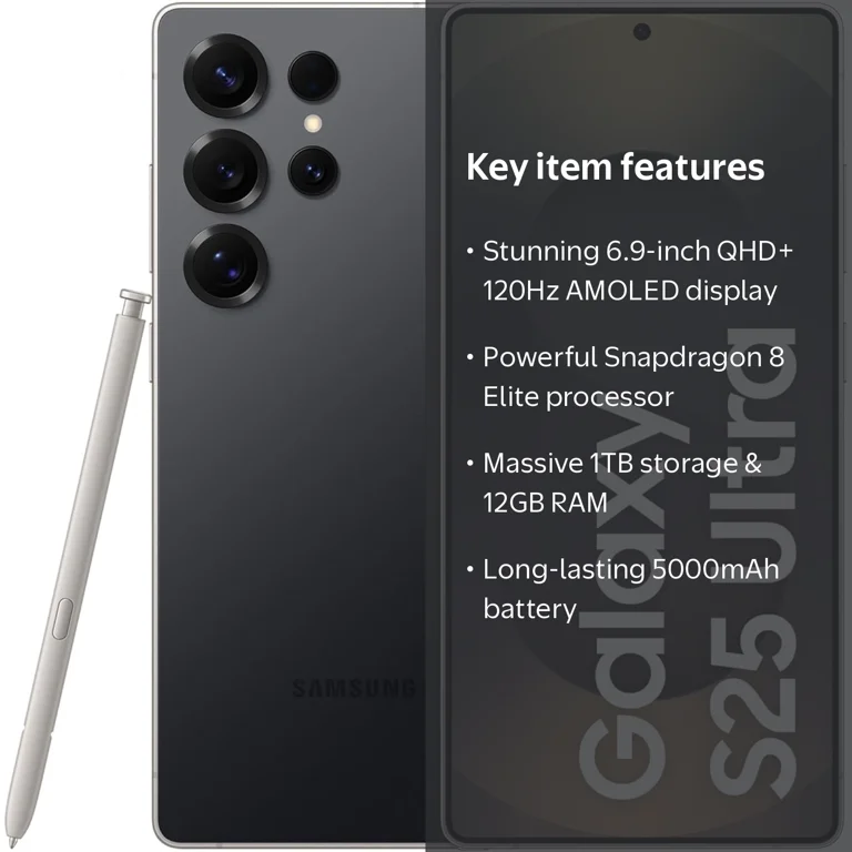 【美品】Samsung Galaxy S25 Ultra Samsung, Galaxy S25 Ultra Smartphone, SM-S938B DS 1TB, Titanium